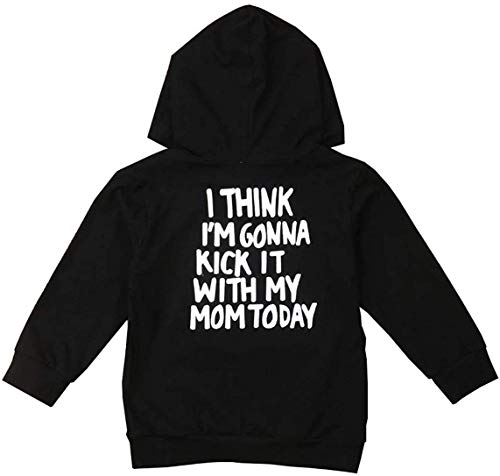 Toddler Boys Girls Hoodies Sweatshirt Casual Long Sleeve Pullover Sweater Tops Fall Winter Outdoor Outfit Clothes (Mom Pullover Hoodies,4-5T)