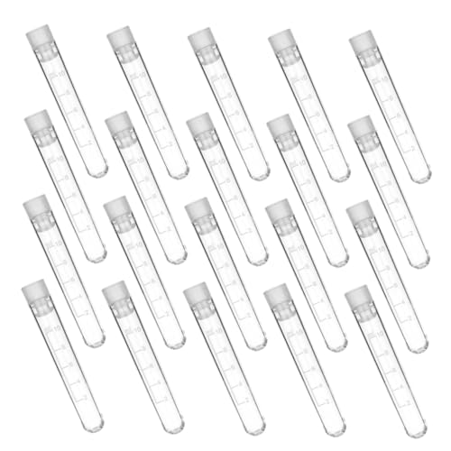 Mobestech 20 Piezas Tubos de ensayo congelados frasco congelador pequeño dispensador de jabón bol de prueba de plástico almacenamiento de tubos de ensayo de plástico PD Transparent