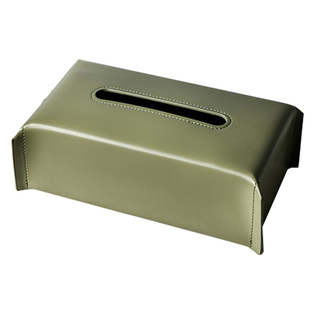 CTRLZS Tissue Box Leather Napkin Case Luxury Paper Cover Living Room Tissue Paper Holder Desktop Home Tabletop Decoration Green