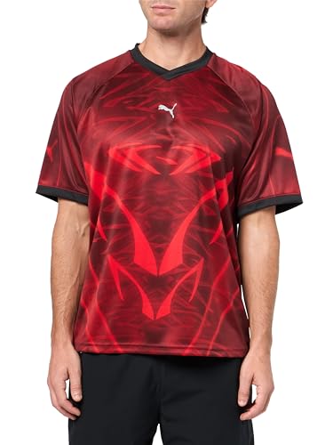 PUMA Men's Tech-X Relaxed Soccer Jersey, for All Time Red-All Over Print AH25, Small