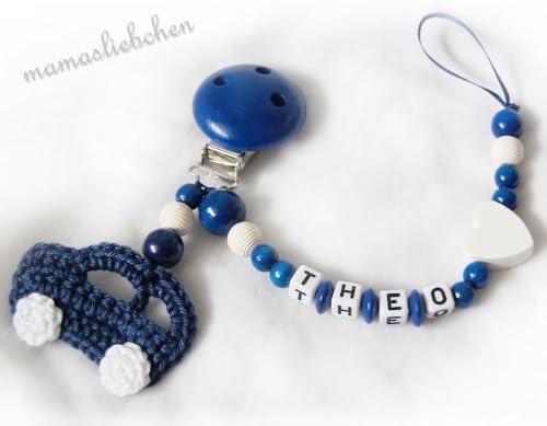 Personalized pacifier clip model 1628, handmade by mamasliebchen