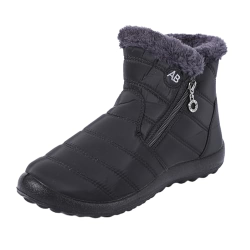 HomKuch Botas de nieve para las mujeres, invierno cálido pelaje forrado cómodo tobillo botas caminando