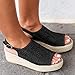 Imagen de Minetom Mujer Sandalias Verano Plataforma Cómodos Elegante Moda Chic Playa Romano Zapatos De Boca De Pescado Negro 37 EU
