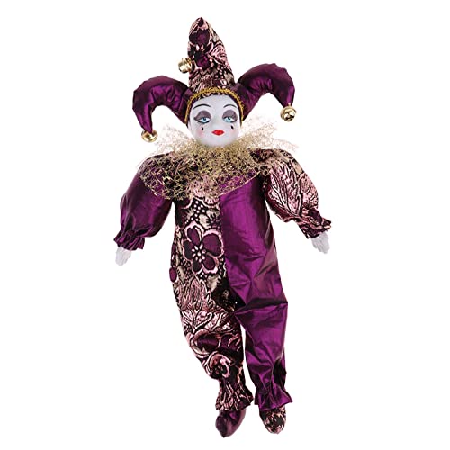 12-Inch Adorable Porcelain Triangle Doll - Blessing Eros Standing Figure in Clothes - Beautifully Crafted Clown for Kids and Adult Collections