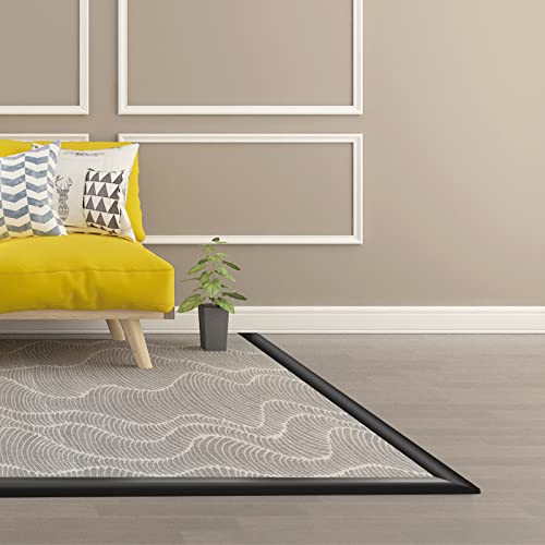 Yuzzy 6.56Ft Carpet Floor Transition Strip Self Adhesive Carpet & Floor Edging Trim Strip Pvc Peel And Stick Threshold Transitions With A Height Less Than 5 Mm Carpet To Tile Transition Strip (Black) #TOP2