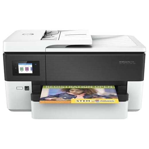 HP OfficeJet Pro 7720 Y0S18A, Impresora Multifunción Tinta de Formato Ancho A3/A4, Imprime, Escanea, Copia y Fax, Wi-Fi, Ethernet, USB 2.0, HP Smart App, Pantalla LCD Táctil, Blanca