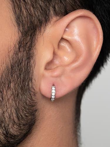 Image of ORIONZ Hoop Earrings for Men & Boys (1 Piece) - 925 Sterling Silver - Gift for Birthday Anniversary - 18k Gold Plated Jewellery - Men Fashion