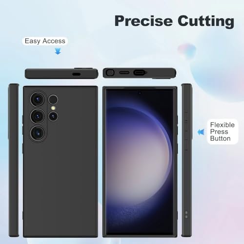Image of Back Cover for Samsung Galaxy S23 Ultra 5G | Full Camera Protection | Premium Liquid Silicon Case | Flexible Bumper Case for Samsung Galaxy S23 Ultra 5G (Black)