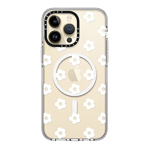 Coque iPhone 14 Pro Max antichoc transparente MagSafe motif fleurs blanches - 5