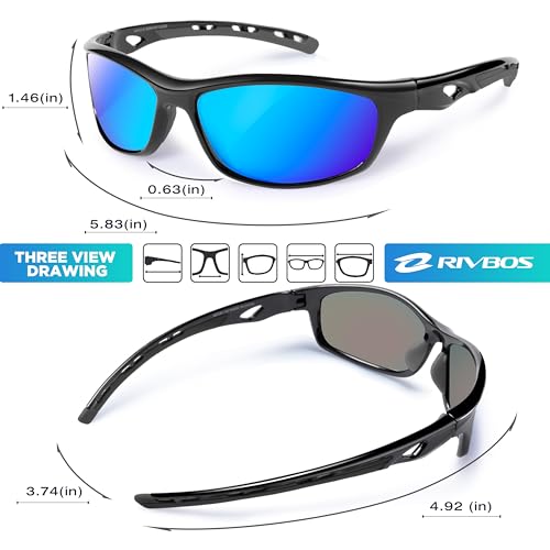 Image of RIVBOS Sunglasses for Men Women Polarized UV Protection Sports Fishing Driving Shades Cycling RB833