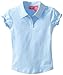 Dockers Girls' Uniform Short Sleeve Stretch Jersey Polo Gathered Sleeve