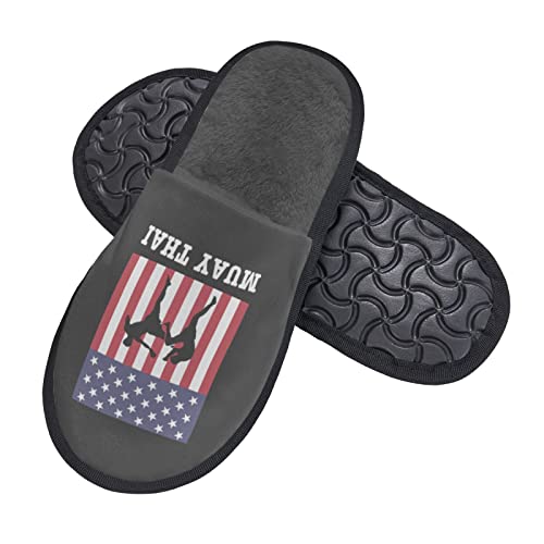 American Flag Muay Thai Boxing House Slippers Women Men Indoor Outdoor Shoes