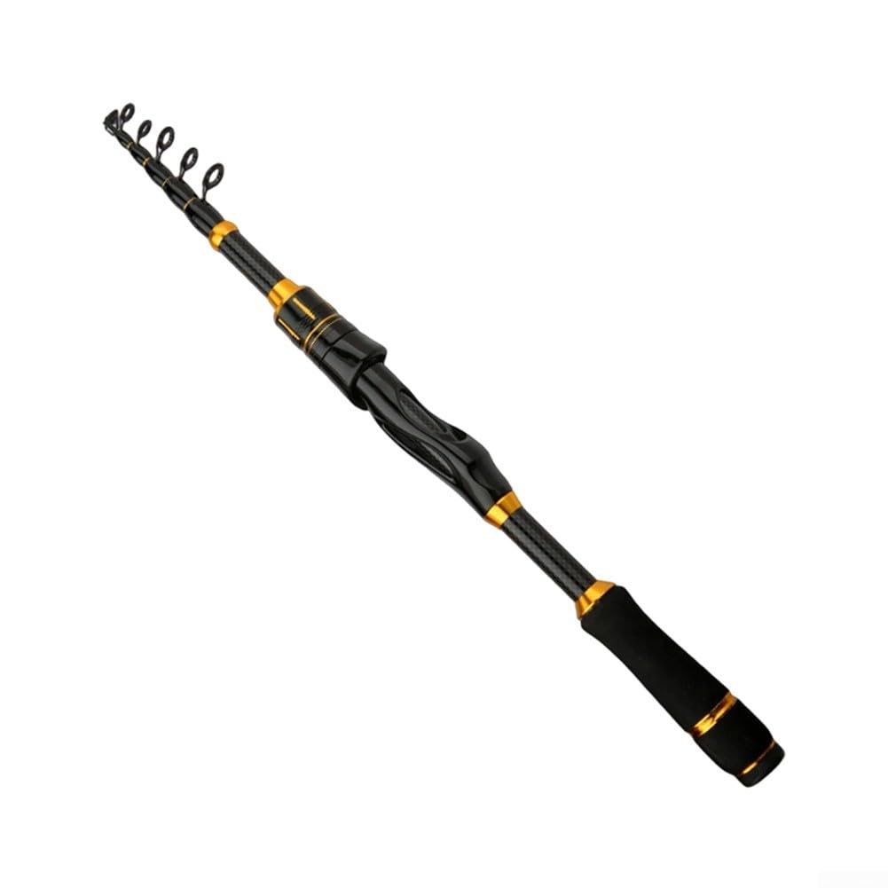 Telescopic Fishing Rod, Heavy Duty Carbon Fibre Pole, Portable Travel with Short Collapsible Design for Freshwater and Sea Fishing, Lightweight Backpacking Gear(1.8)