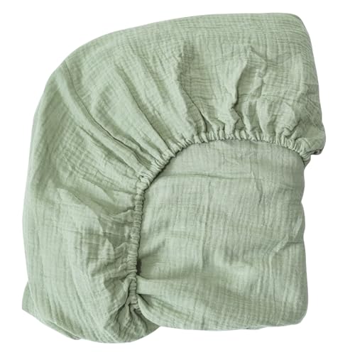 Image of HARVANCO Muslin Crib Sheets, Neutral Crib Sheet for Boys Baby Girl, Soft Cotton Fitted Crib Sheet for Standard Crib Mattress and Toddler Bed Mattress, Light Green
