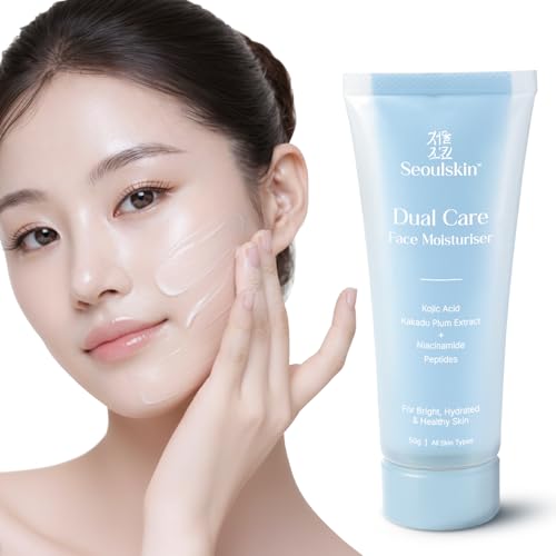 Image of Seoulskin Dual Care Face Moisturizer Cream | 2-in-1 Face Moisturizer for Women | Lightweight Gel Cream | Brightening & Hydrating Face Cream | Repairs Skin Barrier | With Kojic Acid, Niacinamide & Peptides | Non-Comedogenic | 50g