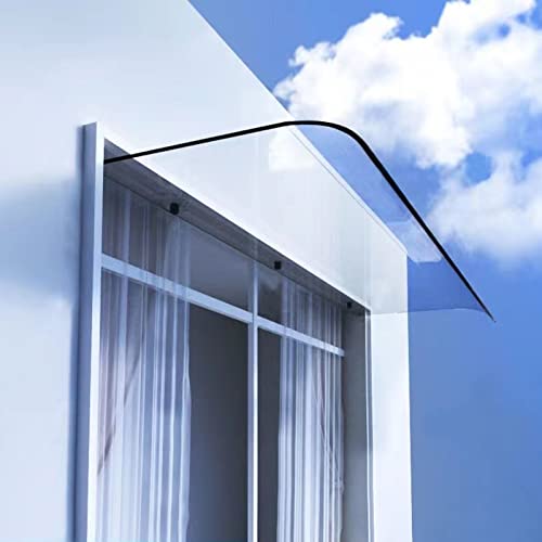 Toldo de policarbonato transparente para puerta, toldo resistente para puerta delantera, balcón, patio, jardín, refugio de protección UV y lluvia (40 x 230 cm)