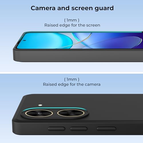 Image of A rtistque Back Cover Case for Poco C71 4G / Redmi A5 4G with Camera Protection | Shockproof TPU | Stylish Protective Design | Slim Fit | Ultra Matte | Poco C71 / Redmi A5 Back Cover - Black