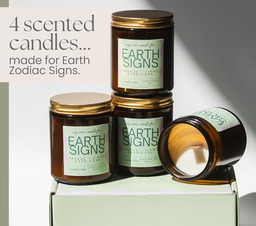 Scented Candles Set, Astrology Gifts for Women - Wood Wick Candles That Crackle. Aromatherapy Candles for Women Home Scented - Image 3