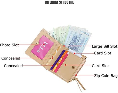Moonwind Women Cute Doodle PU Leather Short Purse Bifold Wallet Organizer Billfold Coin Wallet for Girls (Giraffe)
