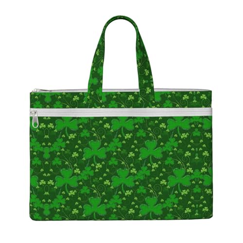 Background St Patrick'S Day Glitter Canvas Document Bag Briefcase For Professionals And Executives