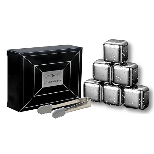 Whiskey Stones 6 Pack - Metal Reusable Ice Cubes