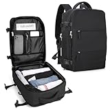 SZLX Mochila Equipaje de Mano 40x30x20 Ryanair Vueling Wizzair Easyjet Mochila Viaje Cabina Avion Ryanair Mujer Mochila de transporte Impermeable para Computadora Portátil,Negro,40x30x20cm