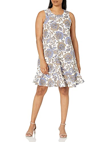 Tommy Hilfiger Damen Etuikleid mit gerüschtem Saum, Elfenbeinfarben, 40