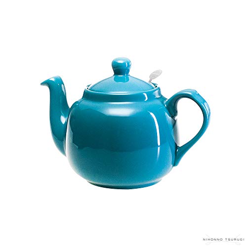 Aqua Ceramic Loose Leaf Teapot with Infuser - London Pottery Farmhouse, 4 Cup (1.2 Litre) - Image 2