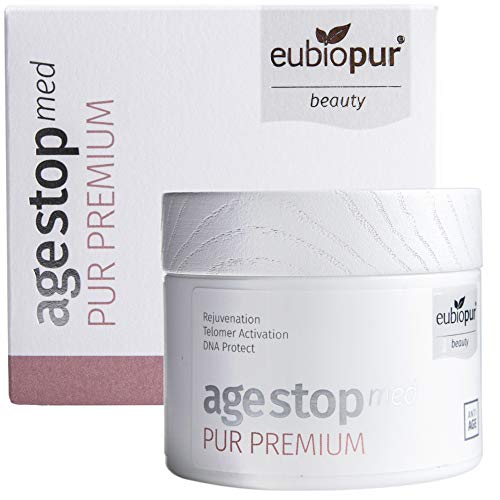 Eubiopur Age Stop Med Premium Anti Aging Nahrungsergänzungsmittel mit Granatapfel-Extrakt Gotu Kola OPC Traubenkernextrakt Astragalus Extrakt Astaxanthin Vitamine Mineralien uvm I vegane Kapseln Cover