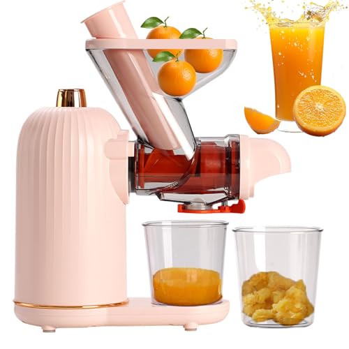 Juicer de Prensa Fría de Grado Alimenticio, Máquinas Exprimidoras de Masas de Masas Lentas de 100 W para Vegetales de Fruta Entera, Libre de Bpa, Rendimiento de Jugo Alto, Motor Tranquilo