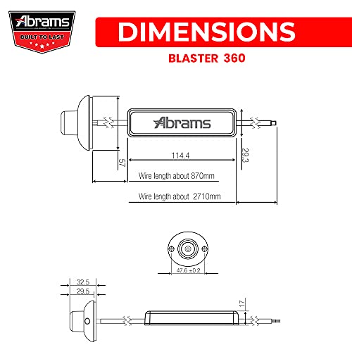 Abrams Sae Class-1 Blaster 360 (Blue/Blue) 18W - 6 Led Police & Ems Vehicle Truck Led Hideaway Surface Mount Strobe Warning Light #TOP6