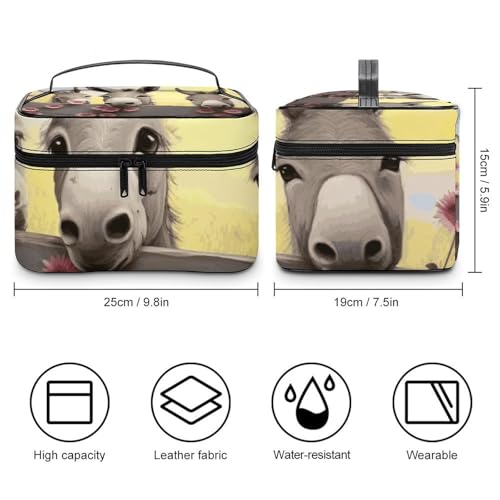 Foldable Travel Luggage Bag for Men And Women, Dry And Wet Separation Portable Travel Luggage Bag, Donkey And Flower Printed Waterproof Sports Luggage Bag, Fitness Bag2
