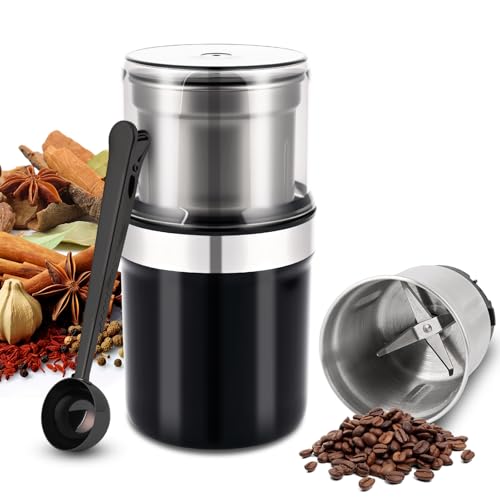 Euakee Kaffeemühle Elektrisch mit abnehmbarer Edelstahlschüssel - 200W Kaffeebohnenmühle 100g Füllmenge Gewürzmühle für Kaffeebohnen GewüRzen Getreide NüSsen Euakee Kaffeemühle Elektrisch mit abnehmbarer Edelstahlschüssel - 200W Kaffeebohnenmühle 100g Füllmenge Gewürzmühle für Kaffeebohnen GewüRzen Getreide NüSsen