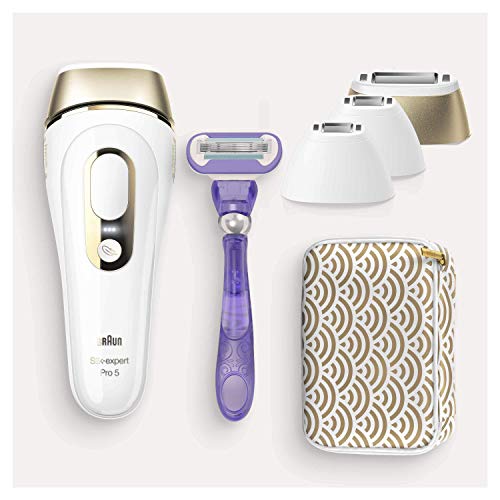 Braun IPL Silk Expert Pro 5 Haarentfernungsgerät, für dauerhaft sichtbare Haarentfernung, Venus Rasierer & Tasche, Alternative zur Laser Haarentfernung, Geschenk für Frauen, PL5137MN, weiß/gold - Image 6