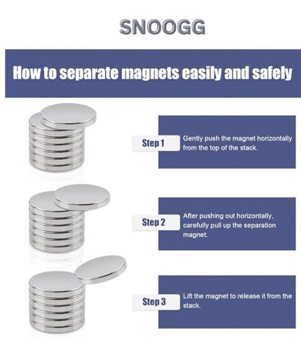 Image of SNOOGG 250-pack of Neodymium Silver 6 x 1.5 mm, Fridge Magnets for Whiteboard, Crafts, DIY, Science, craft, Office, Industrial, projects (Not use for Age under 14 Years)