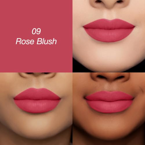 Image of Colors Queen Lippie Creamy Matte Lipstick | Single Swipe Application, Long Lasting & Highly Pigmented | Lightweight Lipstick for Women Infused with Jojoba Oil and Vitamin E (09 - Rose Blush, 5g)