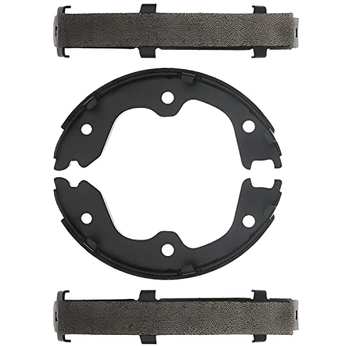 Image of Detroit Axle - Rear Parking Brake Shoes for Nissan Altima Maxima 350Z 370Z | Quest Infiniti G25 G35 G37 FX35 FX45 M35 M45 EX35 EX37 Q40 Q45 Q60 QX50, Semi-metallic Brake Shoes Replacement