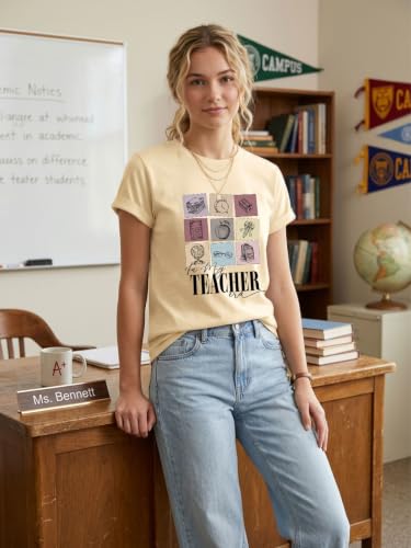 Eatbook Teacher Shirts for Women Happy Back to School Teach Shirt Gifts — view 3
