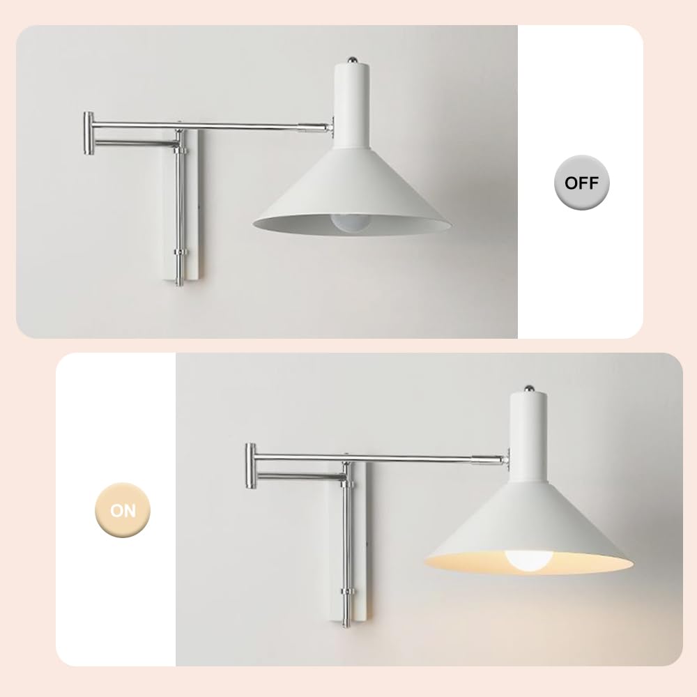 Kinkiety Bauhaus Kinkiet ścienny z ramieniem obrotowym Chromowana przemysłowa kinkiet Regulowana obok lampki do czytania Elastyczna nowoczesna metalowa oprawa ścienna w stylu vintage do salonu