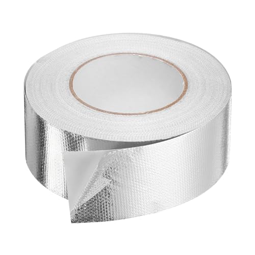 HARFINGTON Heat Shield Tape 2.17" x 164 ft Waterproof Sunscreen Sound Insulation High-Temperature Resistance Silver Aluminum Tape Thickness for Automotive Repairs