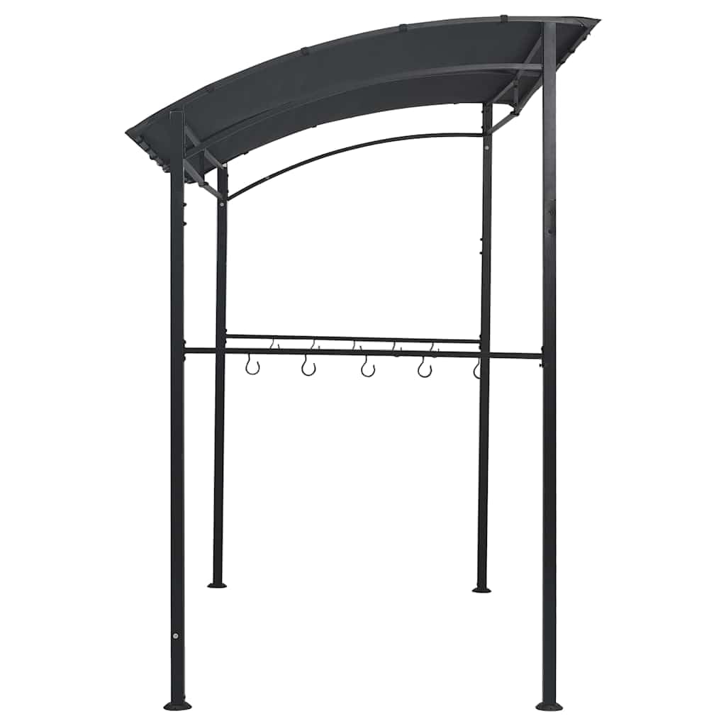vidaXL Cenador de Barbacoa Acero Terraza Metálico para Jardín Terraza Exterior Fiesta Camping Carpa Toldo Cocina Pabellón al Aire Gris Antracita