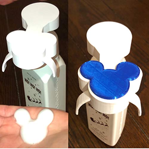 Mouse Head Shape 3D Printed Foam Hand Soap Wash Dispenser Adapter Attachment- Choice of Accent Mouse Head Color
