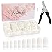 Nagel Tipps Künstliche Nägel Zum Aufkleben 500 Stück Fake Nails - Stabile Tips Für Gelnägel - Nail Tips Mit Nagelstudioqualität + GRATIS Nagelknipser (natürliche Farbe)