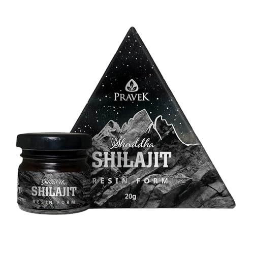 Image of Pravek Shuddha Shilajit /Shilajeet Resin Form 20g | 250mg - 500 mg per Serving | Boosts Strength, Stamina & Muscle Growth | Lab Tested | Highly Purified with 70% Fulvic Acid | Shilajit for Men & Women