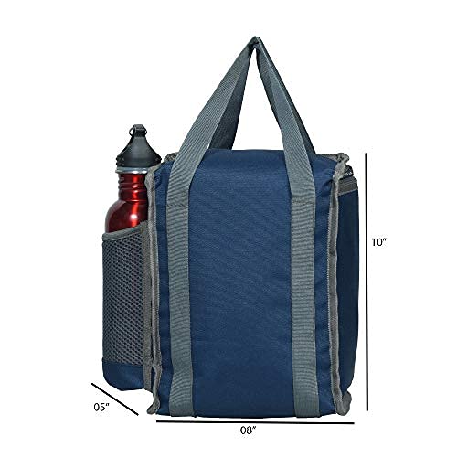 Rozen polyester Lunch Tiffin Bag for School Office Picnic (10 inch, 4 L, Black)