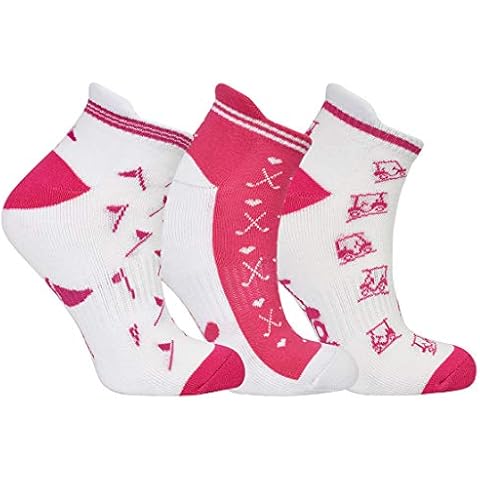Surprizeshop Calcetines de Golf Rosa y Blanco para Mujer Cover