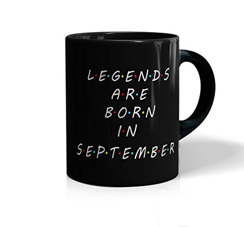 Image of inchLegends are Born in September Printed Black Coffee /Tea Mug for Birthday Gifts | Friends | Bestfriend | Sister | Brother | Gifting Mug | Loved Ones