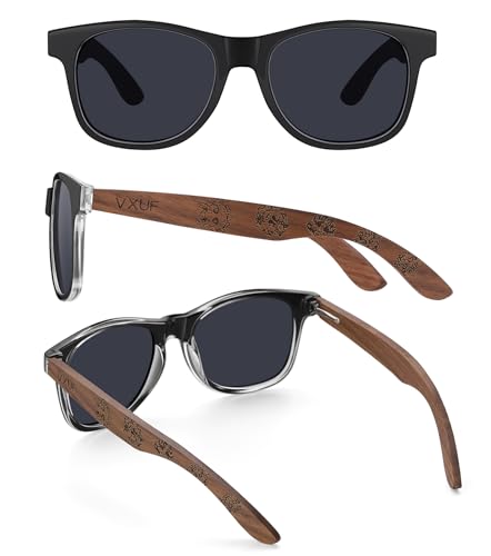 Wooden polycarbonate Sunglasses for men and women polarized light UVA protection wooden foot pattern carved sunglasses2