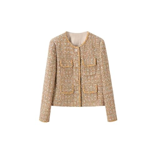 Veste en tweed pour femme JYHBHMZG coupe droite élégante automne hiver