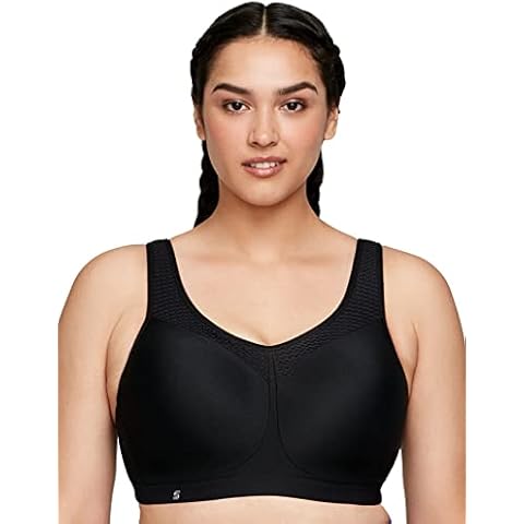Glamorise Full Figure Plus Size High Impact Seamless Sports Bra Underwire #9066 Black Cover